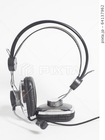 Headphones with Mic on white background Headphones with Mic on white background 64137962
