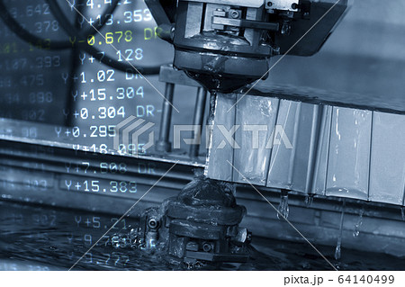 The  abstract scene of Wire EDM machine . 64140499