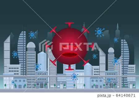 Coronavirus Closed city prophylactic concept 64140671