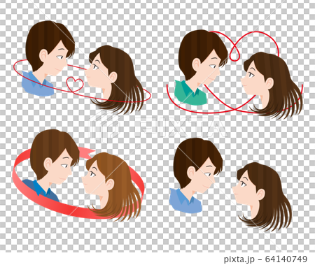 見つめ合う男女セットのイラスト素材