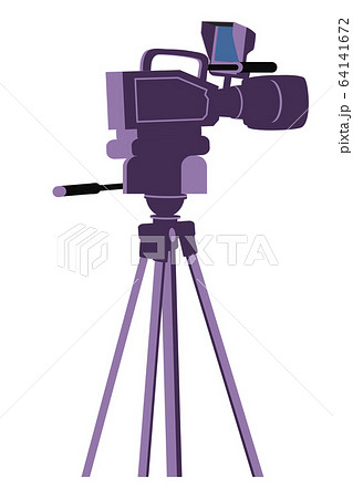Video camera on tripod isolated on white backdrop Video camera on tripod isolated on white backdrop 64141672
