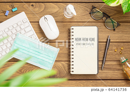 Covid 19 work from home background concept. Covid 19 work from home background concept. 64141736