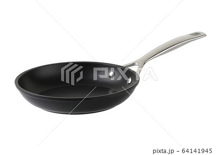 Black iron frying pan isolated on white Black iron frying pan isolated on white 64141945