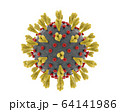 New coronavirus causing covid-19 isolated on white background. 64141986