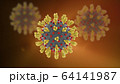 Coronavirus covid-19 yellow germs with light rays 3d render 64141987