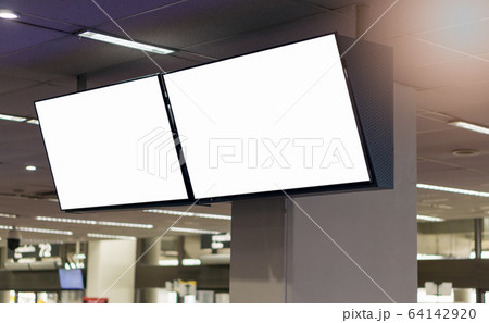 White screen TV mockup in the Airport. 64142920