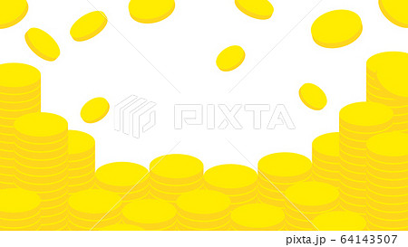 降り積もるコイン背景 降り積もるコイン背景 64143507