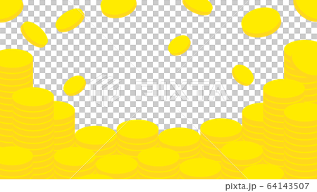 降り積もるコイン背景 降り積もるコイン背景 64143507