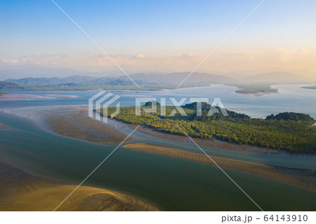 Aerial view of Bay of Kaper in Ranong province, Thailand 64143910