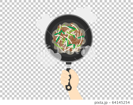 レバニラの調理のイラスト 64145254