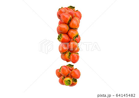 Exclamation mark from persimmons. 3D rendering Exclamation mark from persimmons. 3D rendering 64145482