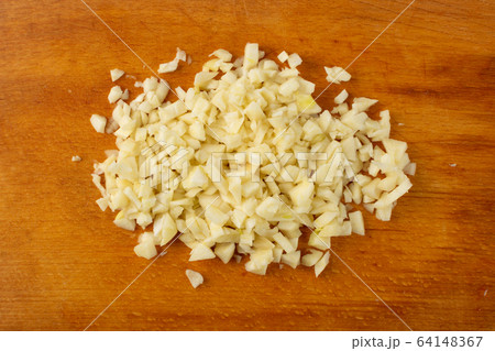 Fresh Garlic Parts Isolated on White Background 64148367