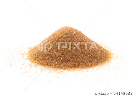 Raw Brown Cane Sugar Isolated on White Background 64148638