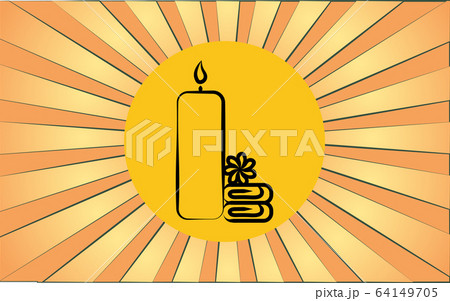 Linear round icon of candles for a spa salon  64149705