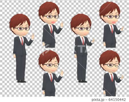 Ok 男性 スーツ ミディアム 斜めのイラスト素材