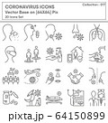 Coronavirus Covid 19 Crisis Infection Icon Set, Medical Health Care Infographic and Icons Symbol Design for Medicine Corona Virus Hospital Laboratory. 64150899