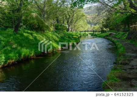 山梨県忍野村新名庄川 山梨県忍野村新名庄川 64152325