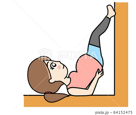 逆子体操をする妊婦さんのイラスト素材
