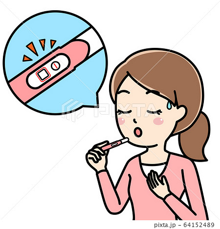妊娠検査で陰性と出てほっとする女性 妊娠検査で陰性と出てほっとする女性 64152489