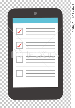 チェック スマホ リストのイラスト素材