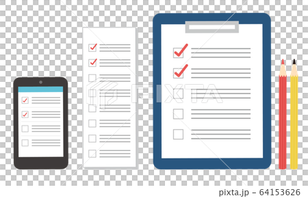 スマホ メモ 書類 チェックのイラスト素材