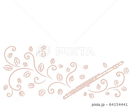 フルートのイラストを使ったカフェ風の背景素材のイラスト素材 64154441 Pixta