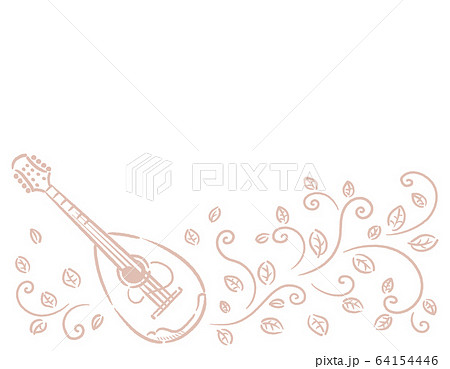 Cafe Style Background Material Using Mandolin Stock Illustration