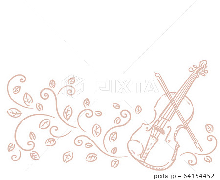 ヴァイオリンのイラストを使ったカフェ風の背景素材のイラスト素材
