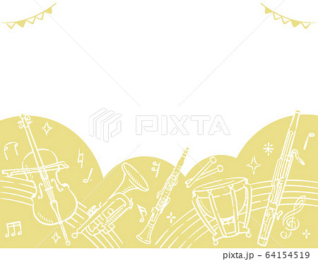 楽器のイラストを使った背景素材 楽器のイラストを使った背景素材 64154519
