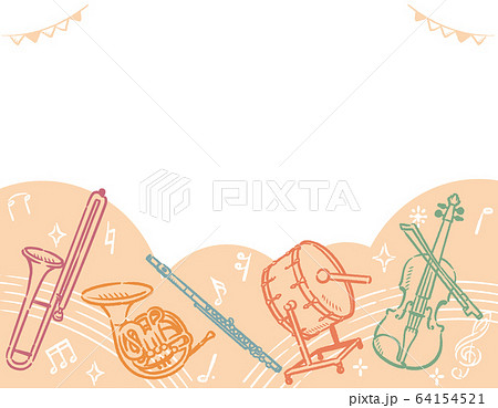 楽器のイラストを使った背景素材のイラスト素材 [64154521] - PIXTA