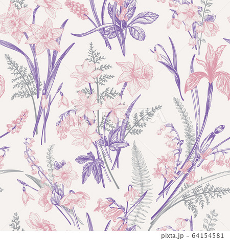Seamless vector floral pattern. 64154581