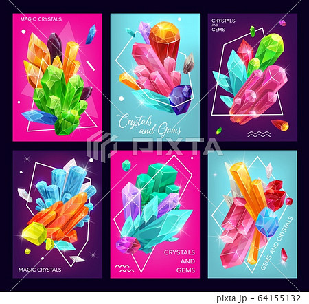 Crystal, gemstone or gem stone, jewelry banners 64155132