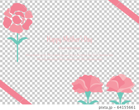 母の日のカーネーションのフレームイラスト 64155661