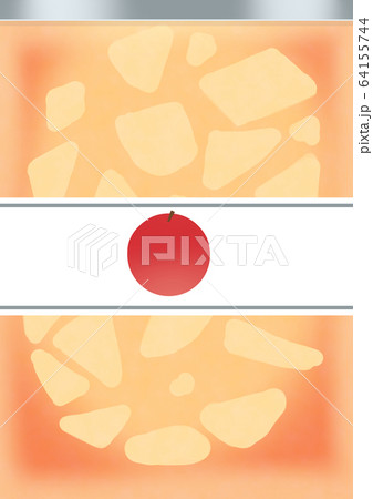 リンゴのジャム瓶 イラストラベル付きのイラスト素材 リンゴのジャム瓶 イラストラベル付きのイラスト素材