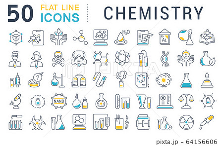 Set Vector Line Icons of Chemistry. 64156606