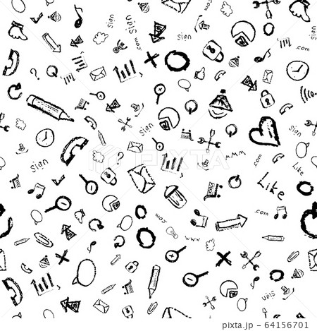 Seamless pattern of web icons, hand drawing chalk, Seamless pattern of web icons, hand drawing chalk, 64156701