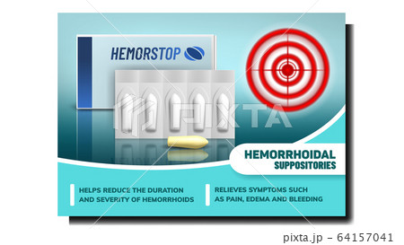 Hemorrhoids Suppositories Promo Banner Vector 64157041