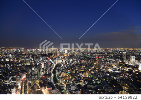 スクランブルスクエアから見た東京西部の夜景 スクランブルスクエアから見た東京西部の夜景 64159922