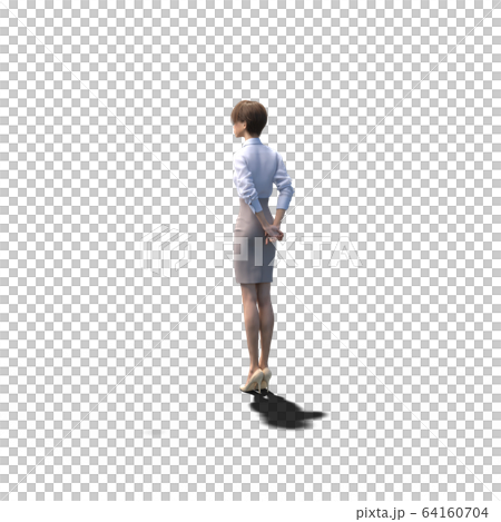 Woman in uniform perming3DCG illustration material Woman in uniform perming3DCG illustration material 64160704