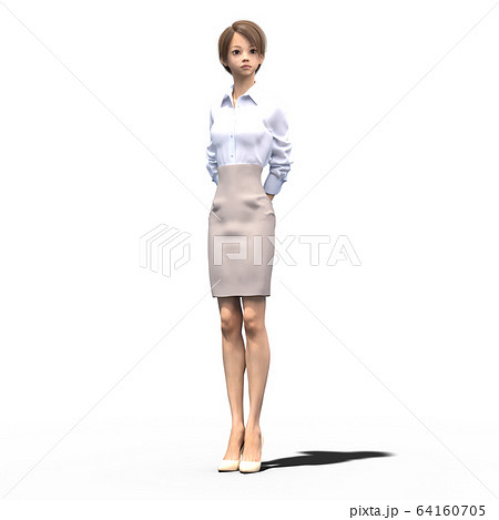 ユニフォーム姿の女性　perming3DCGイラスト素材 64160705