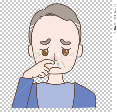 Middle-aged man with a runny nose Middle-aged man with a runny nose 64162265