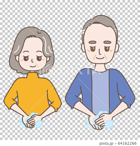 手を洗う中年夫婦 手を洗う中年夫婦 64162266