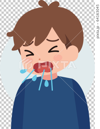 Cough, sneezing boy Cough, sneezing boy 64163045