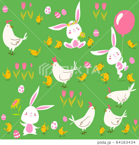 Vector seamless pattern for easter and spring Vector seamless pattern for easter and spring 64163434