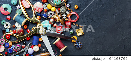 Tools and accessories for needlework. 64163762