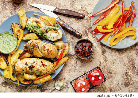 Baked chicken breast Baked chicken breast 64164397