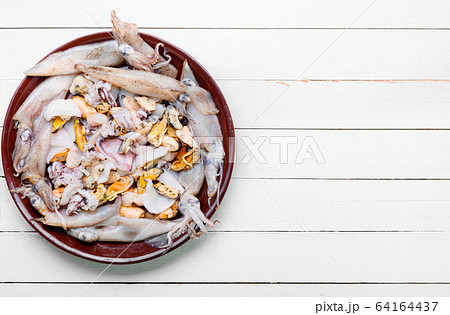 Variety of seafood 64164437