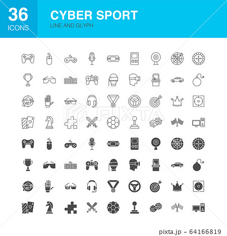 Cyber Sport Line Web Glyph Icons Cyber Sport Line Web Glyph Icons 64166819