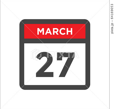 March 27 calendar icon with day of month 64169053