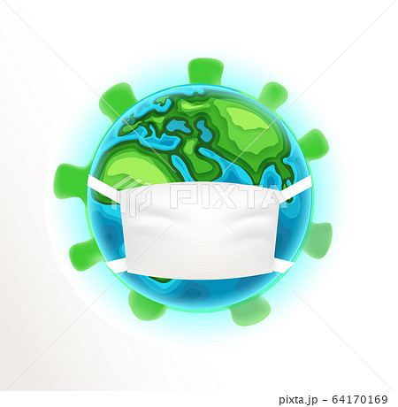 The Earth with medical mask. Coronavirus 64170169